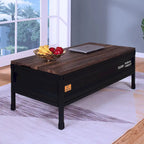 47-Inch Industrial Lift-Top Coffee Table with Walnut Plank Top