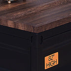 47-Inch Industrial Lift-Top Coffee Table with Walnut Plank Top