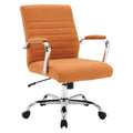 Mid-Back Tufted Fabric Office Chair with Chrome Base