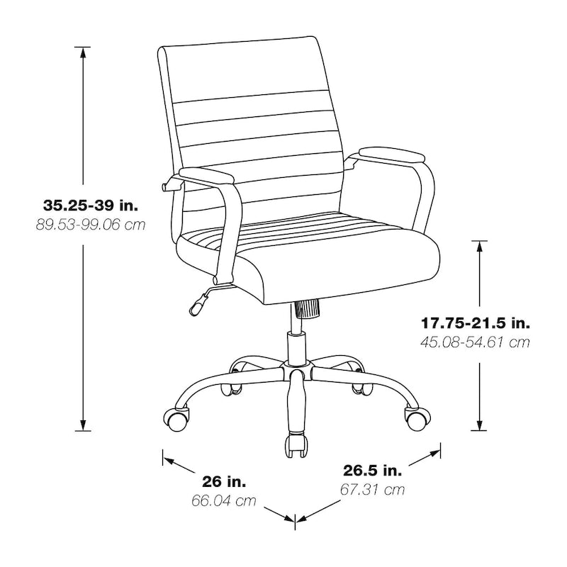 Mid-Back Tufted Fabric Office Chair with Chrome Base