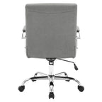 Mid-Back Tufted Fabric Office Chair with Chrome Base