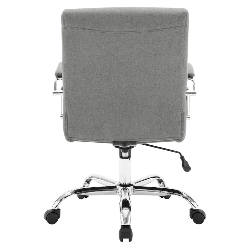 Mid-Back Tufted Fabric Office Chair with Chrome Base