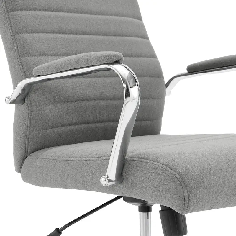 Mid-Back Tufted Fabric Office Chair with Chrome Base