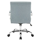 Mid-Back Tufted Fabric Office Chair with Chrome Base