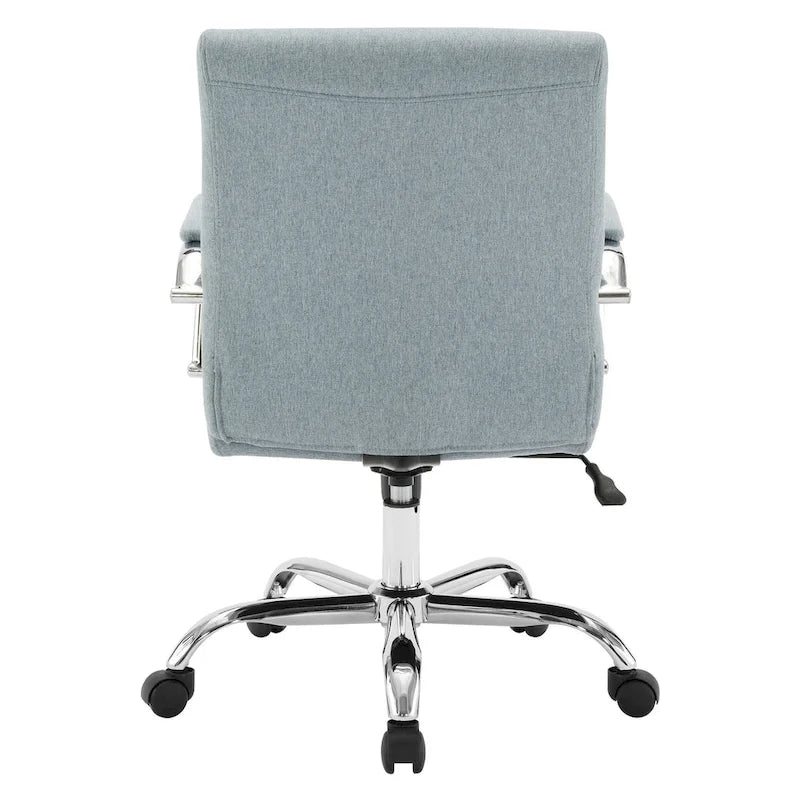 Mid-Back Tufted Fabric Office Chair with Chrome Base