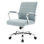 Mid-Back Tufted Fabric Office Chair with Chrome Base