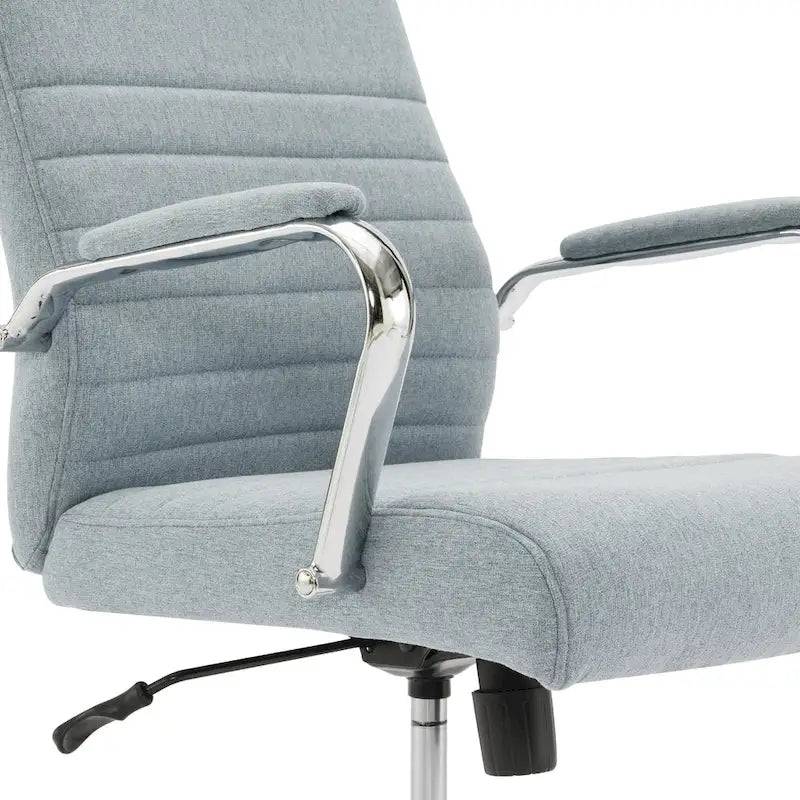 Mid-Back Tufted Fabric Office Chair with Chrome Base