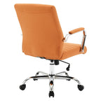 Mid-Back Tufted Fabric Office Chair with Chrome Base