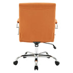 Mid-Back Tufted Fabric Office Chair with Chrome Base