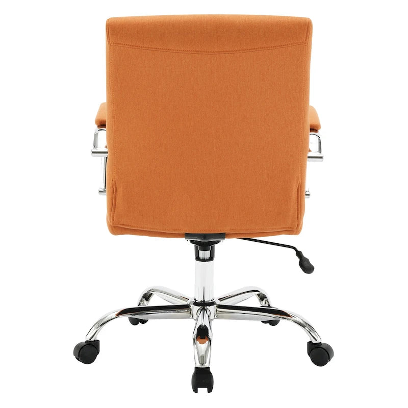 Mid-Back Tufted Fabric Office Chair with Chrome Base
