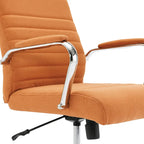 Mid-Back Tufted Fabric Office Chair with Chrome Base