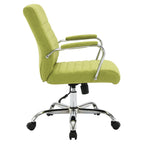 Mid-Back Tufted Fabric Office Chair with Chrome Base