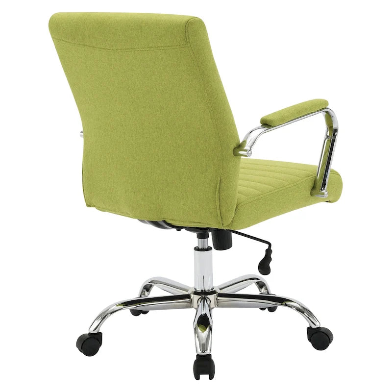 Mid-Back Tufted Fabric Office Chair with Chrome Base