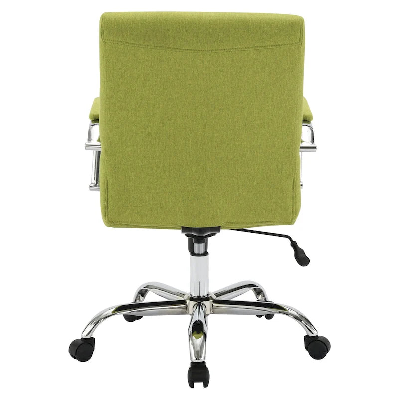 Mid-Back Tufted Fabric Office Chair with Chrome Base