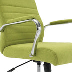 Mid-Back Tufted Fabric Office Chair with Chrome Base