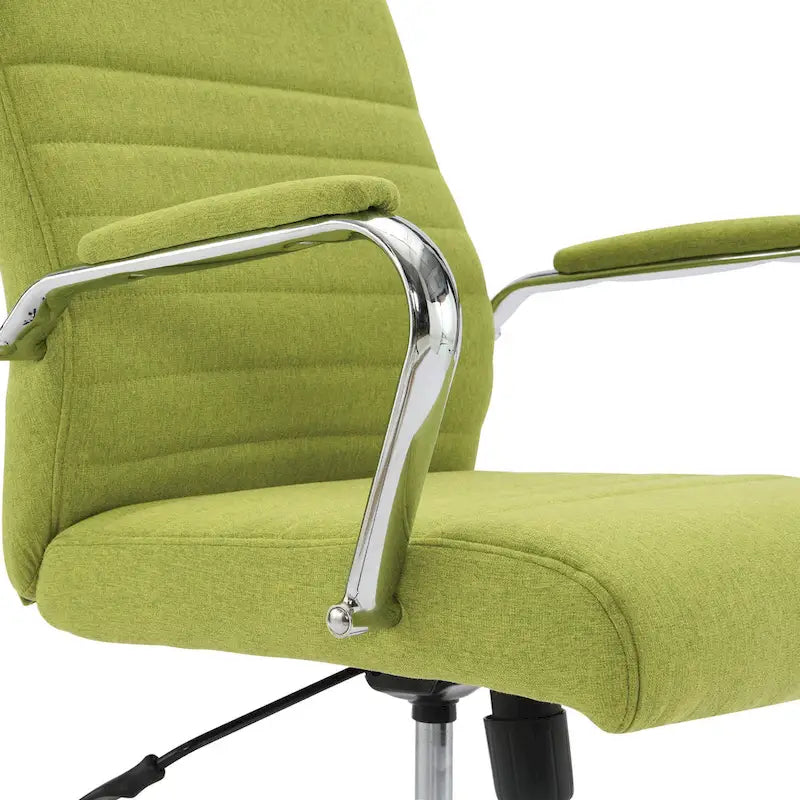 Mid-Back Tufted Fabric Office Chair with Chrome Base
