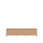 87 Inch Modern Media Cabinet Console with Gold Accents for Living Room