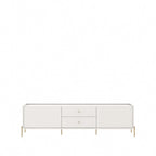 87 Inch Modern Media Cabinet Console with Gold Accents for Living Room