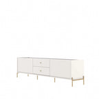 87 Inch Modern Media Cabinet Console with Gold Accents for Living Room