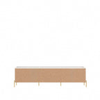 87 Inch Modern Media Cabinet Console with Gold Accents for Living Room