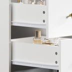 Vanity Desk with LED Lights 3 Color Settings and 9 Storage Drawers