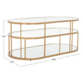Art Deco Coffee Table with Two Glass Tiers and Mirrored Shelf