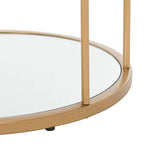 Art Deco Coffee Table with Two Glass Tiers and Mirrored Shelf