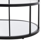 Art Deco Coffee Table with Two Glass Tiers and Mirrored Shelf