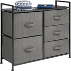 5-Drawer Vertical Storage Dresser with Wood Top and Easy-Pull Handles