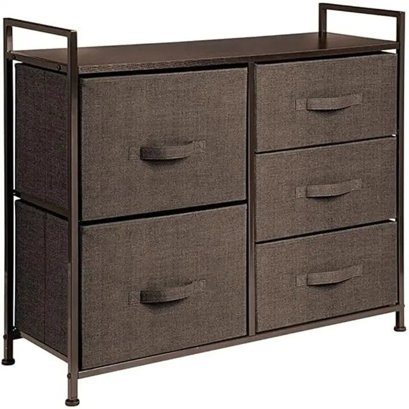 5-Drawer Vertical Storage Dresser with Wood Top and Easy-Pull Handles