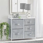 5-Drawer Vertical Storage Dresser with Wood Top and Easy-Pull Handles
