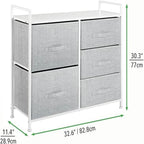 5-Drawer Vertical Storage Dresser with Wood Top and Easy-Pull Handles