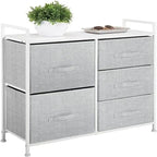 5-Drawer Vertical Storage Dresser with Wood Top and Easy-Pull Handles