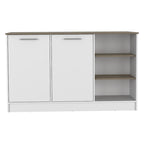 Kitchen Island for Dining Room, Kitchen, White / Dark Brown