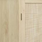 4-Door Rattan Storage Cabinet with Drawer and Adjustable Shelves