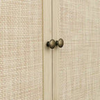 4-Door Rattan Storage Cabinet with Drawer and Adjustable Shelves