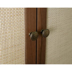 4-Door Rattan Storage Cabinet with Drawer and Adjustable Shelves