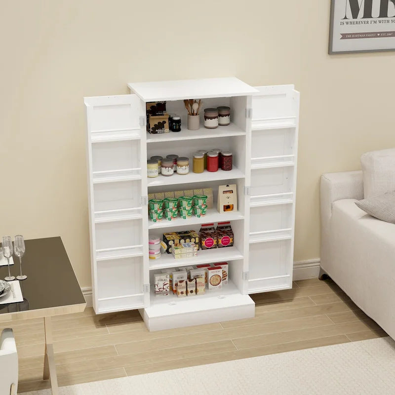 50 LED Kitchen Pantry Cabinet Freestanding Buffet with Storage
