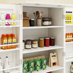 50 LED Kitchen Pantry Cabinet Freestanding Buffet with Storage
