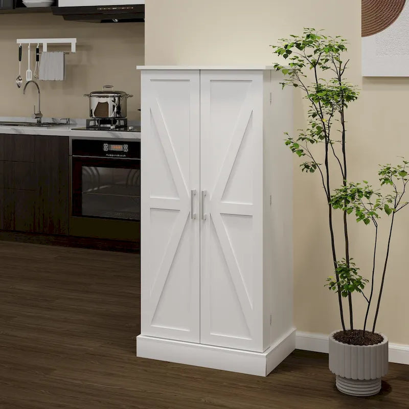 50 LED Kitchen Pantry Cabinet Freestanding Buffet with Storage