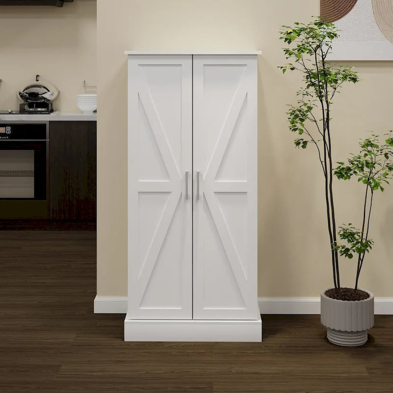 50 LED Kitchen Pantry Cabinet Freestanding Buffet with Storage