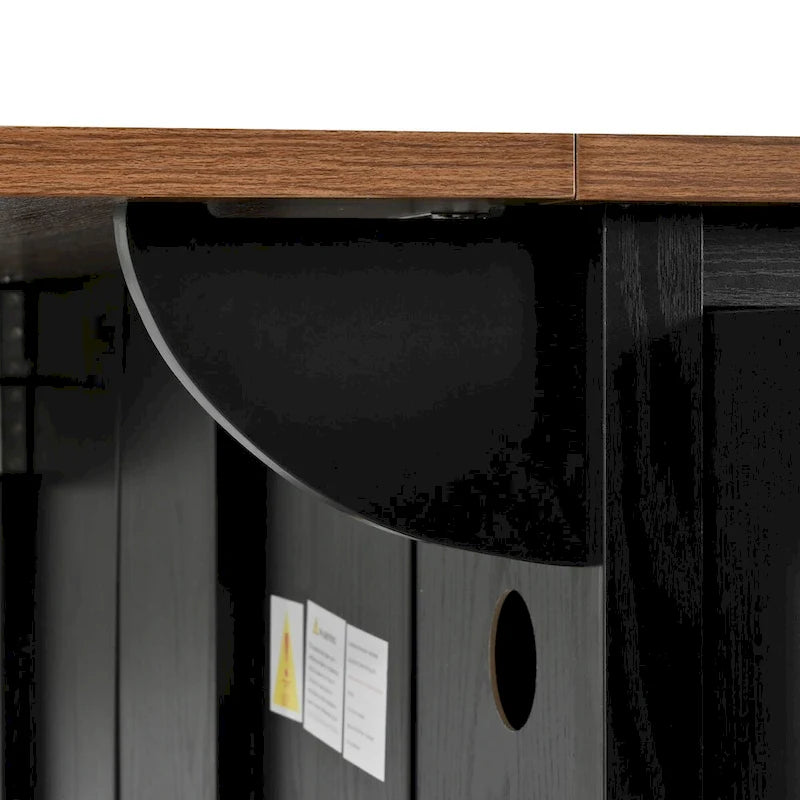 53.5-Inch Farmhouse Kitchen Island with Power Outlet and Drop Leaf