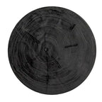 Round Carved Paulownia Wood Stool 14-Inch Boho Style 300 Lb