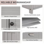 43-Inch Rustic Pine Storage Bench with Shutter Doors and Cushion