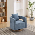 360-Degree Swivel Accent Chair with Rubberwood Weathered Base