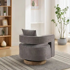 360-Degree Swivel Accent Chair with Rubberwood Weathered Base