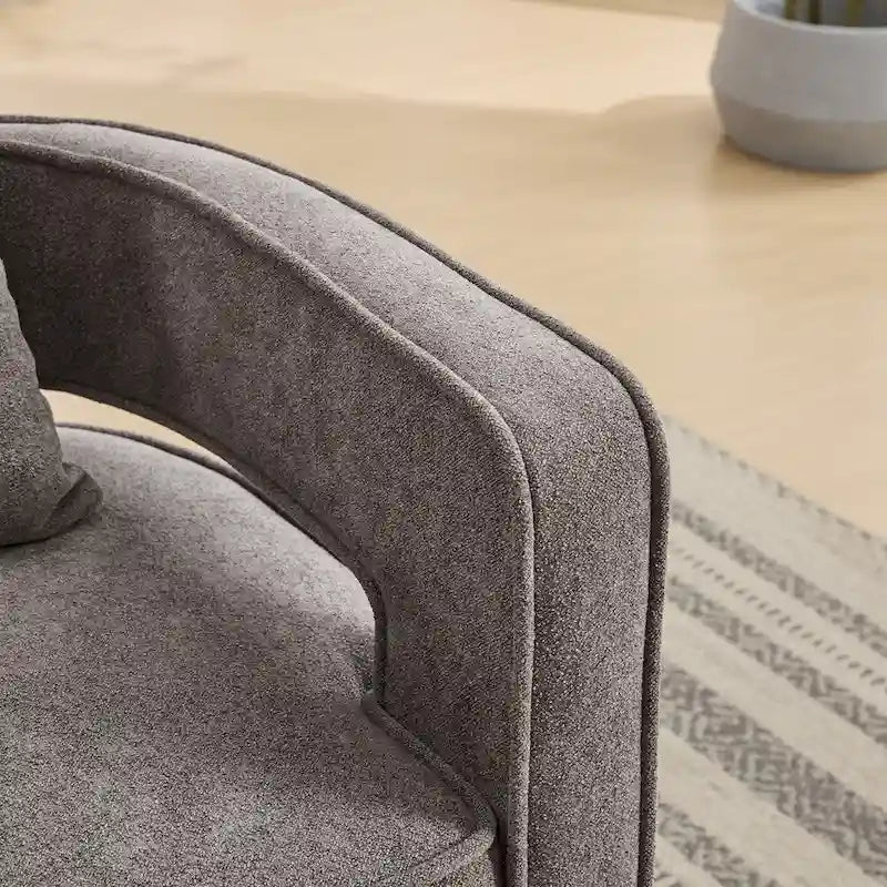 29.1W Swivel Accent Open Back Chair With Weathered Base