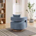 360-Degree Swivel Accent Chair with Rubberwood Weathered Base