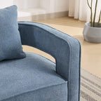 360-Degree Swivel Accent Chair with Rubberwood Weathered Base