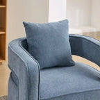 360-Degree Swivel Accent Chair with Rubberwood Weathered Base